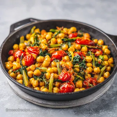 Easy Vegan Recipe with Chickpeas: Creamy Skillet in 15 Minutes Recipe Card