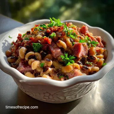 Effortless Crock Pot Black Eyed Peas Recipe with Ham Recipe Card