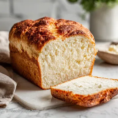Fluffy Light and Delicious Cottage Cheese Bread Loaf: 1 Hour Baked Recipe Card