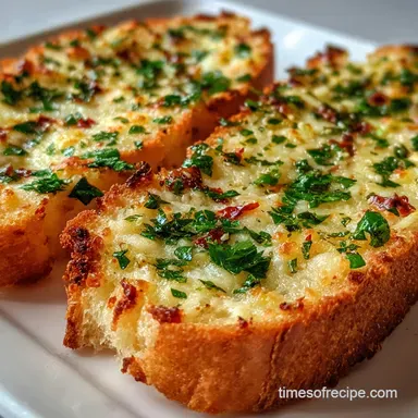 Garlic Bread Pizza Made with Toast - Crispy Baked Recipe Card
