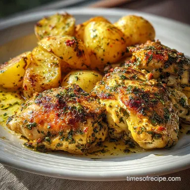 Garlic Butter Chicken and Potatoes Recipe for 4