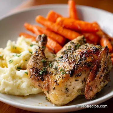 Garlic Herb Chicken w/ Mash & Carrots for 4 Servings