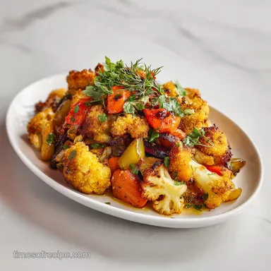 Simple Vegan Recipe with Roasted Vegetables for 4 Servings