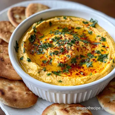 garlic hummus recipe no tahini in 15 Minutes - Creamy Recipe Card