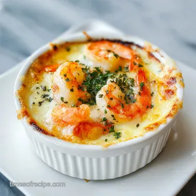 Garlic Shrimp Gratin: Creamy Baked for 4 Servings Recipe Card