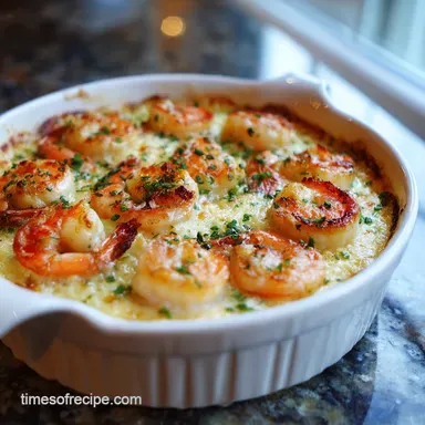 Garlic Shrimp Gratin: Creamy Baked for 4 Servings