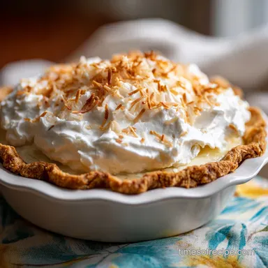 Grandmas Coconut Cream Pie Recipe for 8 Servings