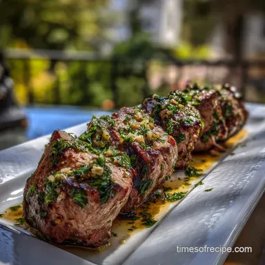 Beef Tenderloin Recipe Grilled with Garlic and Herbs Recipe Card