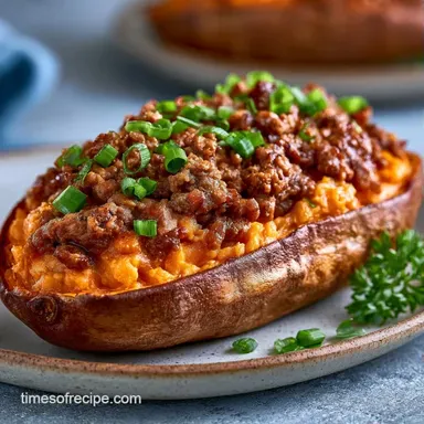 Loaded Baked Sweet Potatoes: Meal Prep Recipe Card
