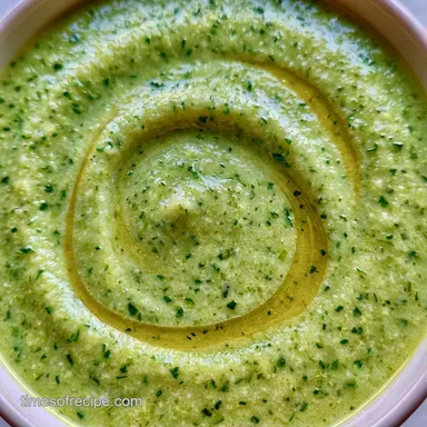 Healthy Zucchini Soup for 4 Servings Recipe Card