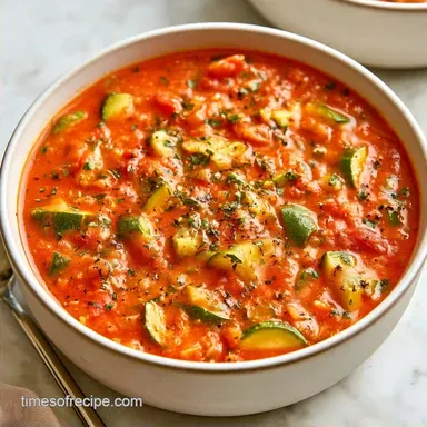 Healthy Zucchini Tomato Soup for 4 Servings