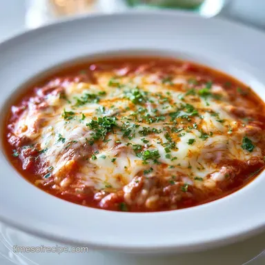 Crockpot Lasagna Soup for 8 Servings Recipe Card