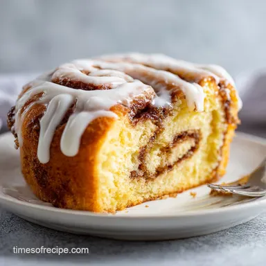 Cinnamon Roll Cake with Cream Cheese Frosting for 12 Servings Recipe Card