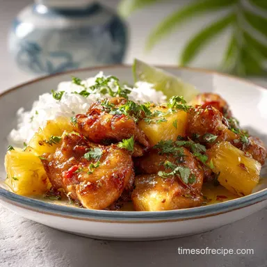 Honey Garlic Pineapple Chicken Recipe Made One-Pot Recipe Card
