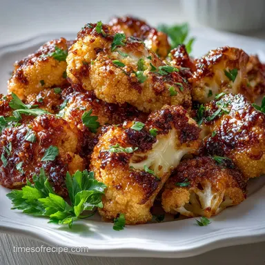 Hot Honey Garlic Parmesan Baked Cauliflower Wing Recipe: Crispy Baked Recipe Card