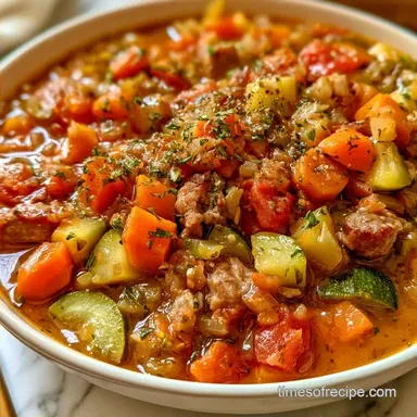 Italian Sausage Zucchini Soup for 6