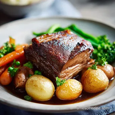 Slow Cooker Lazy Roast for 8 Servings Recipe Card