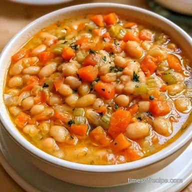 Mediterranean White Bean Soup: One-Pot Recipe Card