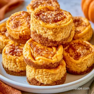 Mini Pumpkin Cheesecakes for 24 Servings Recipe Card