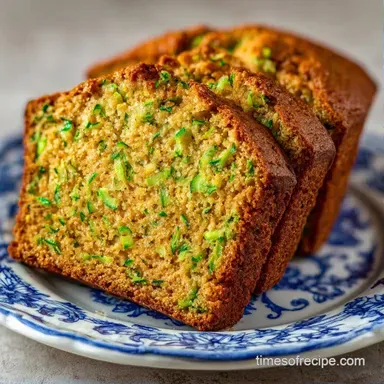 Moist Shredded Zucchini Bread: Baked Recipe Card