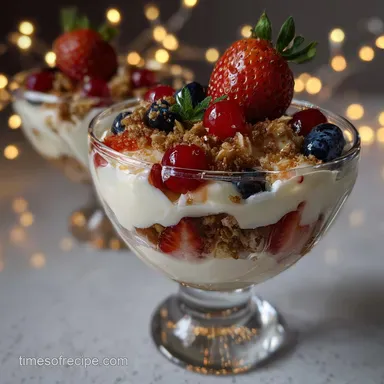 Festive New Years Eve Parfait Dessert Idea for NYE: Silky Mousse Recipe Card