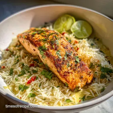 Weeknight Recipes: 30-Min Coconut Salmon Rice Recipe Card