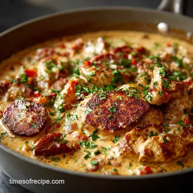 Pastalaya: The Creamy One-Pot Cajun Chicken and Andouille Recipe Recipe Card