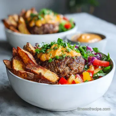 Paleo Burger Bowls with Fries Whole30: Dairy-Free & Grain-Free Recipe Card