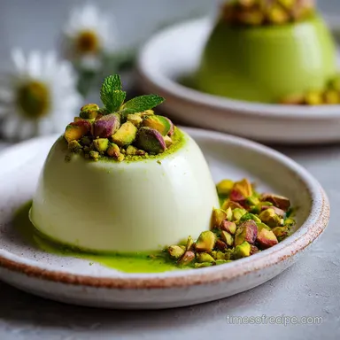 Pistachio Panna Cotta Recipe - Italian Pistachio Dessert