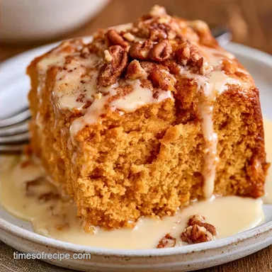Pumpkin Poke Cake with Spice Cake Mix