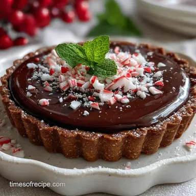 Quick Christmas Dessert with Peppermint: Elegant No-Bake Tart Recipe Card