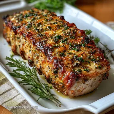 Rack of Pork Recipe: Crispy Garlic Herb Roast Recipe Card
