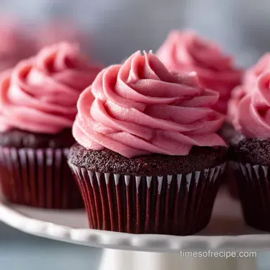 Raspberry Rose Chocolate Cupcakes for 12 Recipe Card
