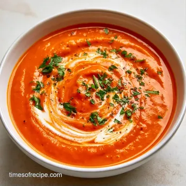 Red Pepper Roasted Soup for 4 Bowls Recipe Card