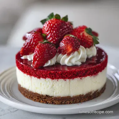 Red Velvet Strawberry Cheesecake for 12 Servings