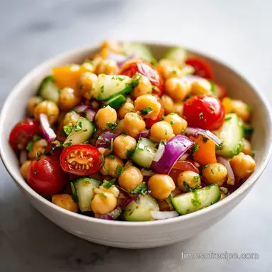 Chickpea Cucumber Salad in 15 Minutes Recipe Card
