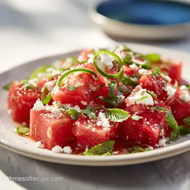 Refreshing Watermelon Salad Recipe with Feta in 20 Minutes Recipe Card