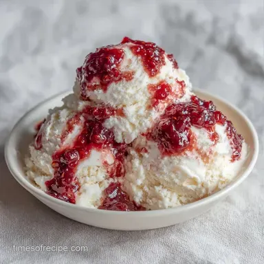 Rhubarb Jam Ice Cream with Condensed Milk Recipe Card
