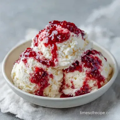 Rhubarb Jam Ice Cream with Condensed Milk