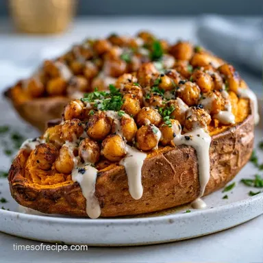 Roasted Vegetarian Sweet Potato Dinner Recipe Card