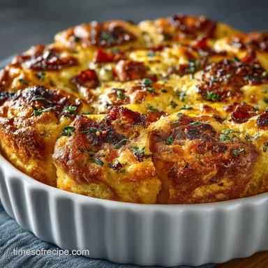 Breakfast Casserole: Make-Ahead English Muffin Bake Recipe Card