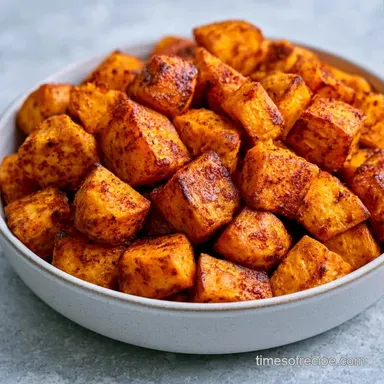 Crispy Sheet Pan Roasted Sweet Potatoes Recipe Card