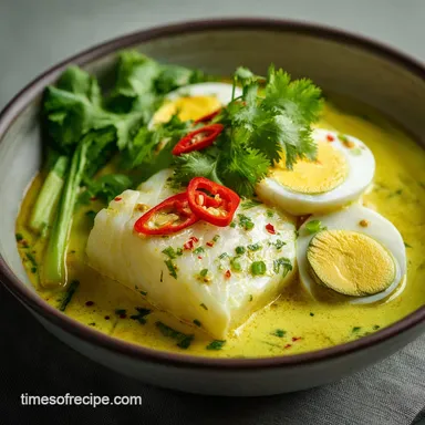 Amok Curry Recipe: Cambodias Silken Steamed Fish Custard Recipe Card
