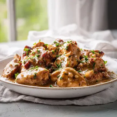 Slow Cooker Chicken and Gravy for 6 Servings Recipe Card