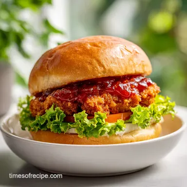 Smash Chicken Burger: Crispy Pan-Seared Recipe for 4 Servings
