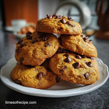 Pumpkin Chocolate Chip Cookies: Ultra Soft Easy Recipe Recipe Card