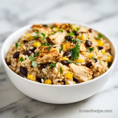 Southwest Chicken Rice for 6 Servings: Hearty and Slow-Cooked Recipe Card