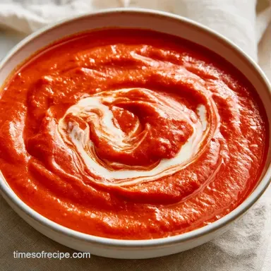 Spicy Red Pepper Soup for 6 Servings Recipe Card