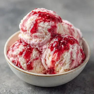 Creamy Strawberry Rhubarb Ice Cream Recipe Card