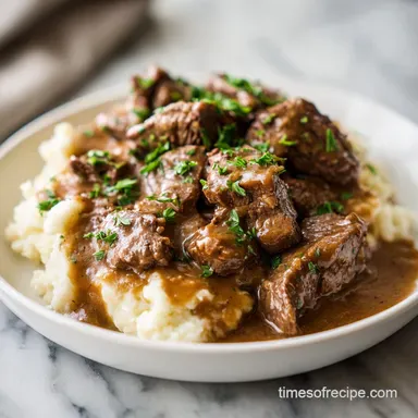 Beef Tips and Gravy: Silky, Tender for 6
